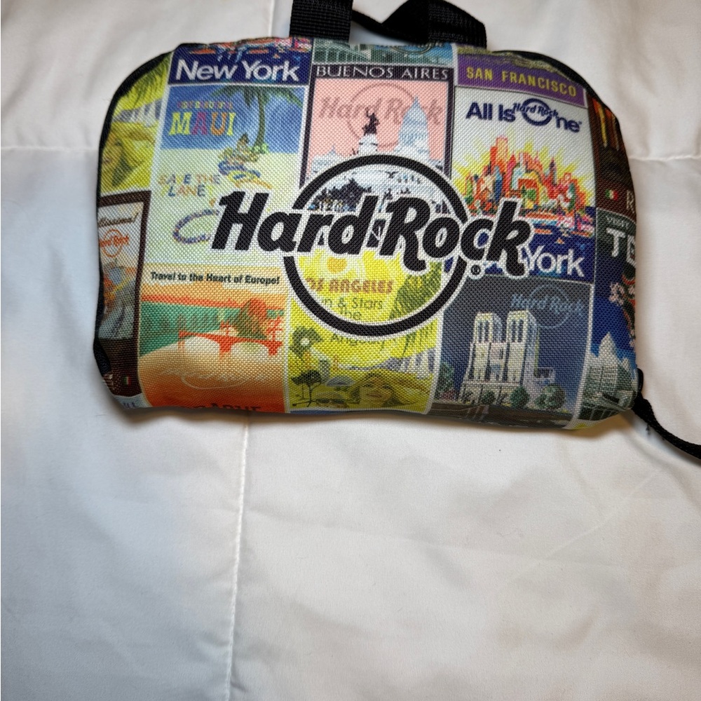 Hard Rock Cafe postcard foldable backpack